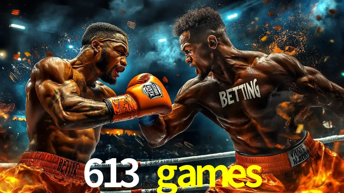 Dois boxeadores em uma luta intensa e explosiva, representando a adrenalina e as oportunidades de apostas em esportes de combate disponíveis na plataforma 613 games.