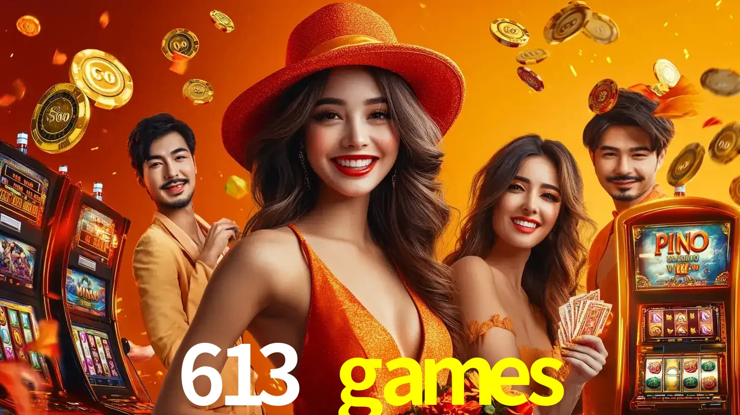 Grupo de amigos asiáticos sorrindo e se divertindo com máquinas de caça-níqueis em um ambiente festivo, celebrando suas vitórias nos jogos de cassino do 613 games.